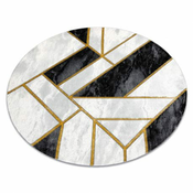 eoshop Okrogla preproga EMERALD exclusive 1015 glamur, eleganten marmor, geometrijska črna/zlata ( - Velikost: krog 120 cm)