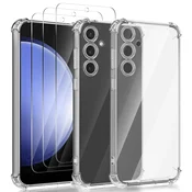 Ovitek + zaščitno steklo za Samsung Galaxy S23 FE – 3x kaljeno steklo 9H + TPU ovitek