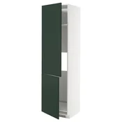 METOD Visoka omara za hlad/zamrz+2 vrata, bela/Havstorp globoka zelena, 60x60x220 cm
