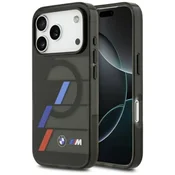BMW M IML Metal Buttons Tricolor Lines MagSafe maskica za iPhone 17 Pro Max crna