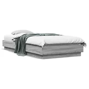Vidaxl Posteljni okvir siva sonoma 90x200 cm inženirski les