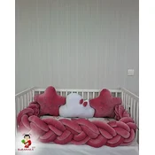 Bubamara037 Pletenica za krevetac, Šestostruka, 120cm, Crvena