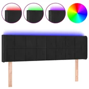 vidaXL vidaXL LED posteljno vzglavje črno 147x16x78/88 cm žamet, (20953479)