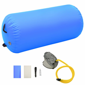 Gimnasticki valjak na napuhavanje s crpkom 120x90 cm PVC plavi