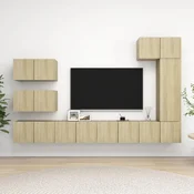 8-dijelni set TV ormarica boja hrasta sonome konstruirano drvo