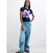 Desigual Majica modra/mornarska/majnica/bela