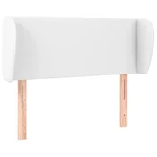 Vidaxl Vzglavje z ušesi belo 103x23x78/88 cm umetno usnje