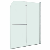 Vidaxl Zložljiva pregrada za tuš z 2 paneloma ESG 95x140 cm
