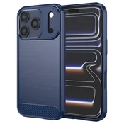 TPU gel ovitek Brushed Carbon za iPhone 17 Pro - moder