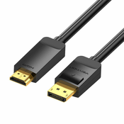 Kabel Vention - DisplayPort/HDMI, 3m, crni