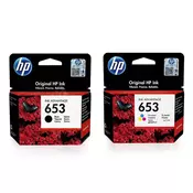kartuša Hp 653 komplet 653 črna ( 3YM75AE) + 653 barvna (3YM74AE)