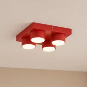 TK Lighting Stropna svetilka Brix, rdeča, dolžina 23 cm, 4-žarilna, GX53 - Dnevna soba/jedilnica - Sodobni - Kovina