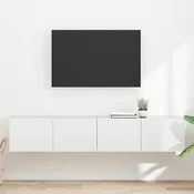 TV zidni ormar Zidne 2 pcs Sjajno bijelo 78,5 x 31 x 29,5 cm