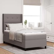 vidaXL vidaXL Box Spring postelja z vzmetnico in LED Taupe 100x200 cm tkanina, (22049591)