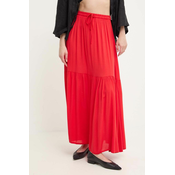 Suknja Answear Lab boja: crvena, maxi, širi se prema dolje