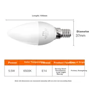 Foshanzhaoming LED sijalica, E14, 5,5W, 6500K, 5 Komada