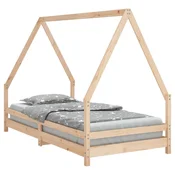 Vidaxl Otroški posteljni okvir 90x190 cm trdna borovina