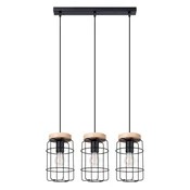 SOLLUX lighting GOTTO L trojna viseča svetilka s črno košaro 3xE27 15W SL.1264 Sollux Lighting