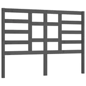 Vidaxl Posteljno vzglavje sivo 146x4x104 cm trdna borovina