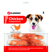 Flamingo priboljški za pse Chewn Snack Wrap stick 12cm/350g - Raca - Posušena koža in meso - Pet Interest