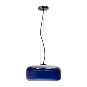 Temno modra LED viseča svetilka s steklenim senčilom o 38 cm Reig – Kave Home
