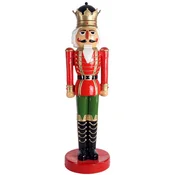 Casa Padrino luxury decorative sculpture nutcracker king red/multicolored/gold H. 200 cm - Life size Christmas decoration figure - XXL Christmas decorative sculpture - XXL decorative figure