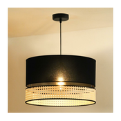 Duolla - Luster na sajli DOUBLE RATTAN 1xE27/15W/230V O 40 cm crna/bež