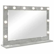 Vidaxl Ogledalo za toaletno mizico Betonsko siva 80 x 55 x 18 cm