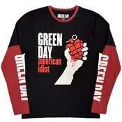 Green Day American Idiot (Sleeve Print) Black & Red XL Majica