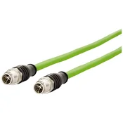 Metz Connect Metz Connect 142M2X11020 M12 omrežni kabel CAT6a S/FTP 2 m zelena PUR plašč, kislinsko odporen, odporen na ozon, UV odporen, primeren za verigo za spe, (20533004)