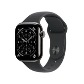 Apple Watch Series 11 GPS + Cellular 42mm Slate Titanium Case with Black Sport Band - S/M
