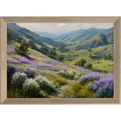 Tiskana slika z okvirjem 75x56 cm Violet Hills – Styler