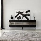 Hanah home TV Komoda Leon Crno-Siva