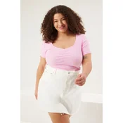 Trendyol Curve Ženska bluza Tbbss25Af00054, Roze
