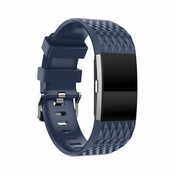 BStrap Fitbit Charge 2 Silicone Diamond (Large) pašček, Dark Blue