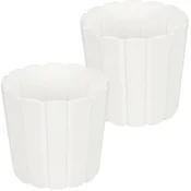shumee Plastični cvetlični lonček za rože in zelišča na balkonu ali terasi, bel, 15 cm, 2 kosa.