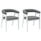 Vidaxl Jedilni stoli 2 szt. Bela 54 x 57 x 73 cm Masivno gumovo les
