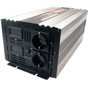 HOULI Električni pretvornik 12V na 230V, 3000W/6000W, čisti sinusni val, 2 vtičnici