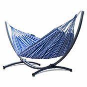 Potenza Hamaka 230x160 PEREIRA Double + stojalo GRANDE 220kg, bela/modra, premium