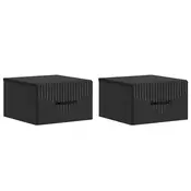 vidaXL Stenski nočni omarici s predalom 2 pcs Črna 34,5 x 33 x 20 cm