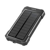 Logilink Solarna power banka 10.000 mAh, 20 W, 2x USB-A, 1x USB-C, LED svjetlo, crna/narancasta