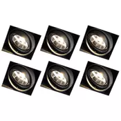 Set 6 vgradnih reflektorjev črne barve GU10 AR70 brez okvirja - Oneon