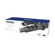 235-121 VTIČNICA S 3 IZHODI, USB, 2 m - črna + srebrna maska 3856024405904#