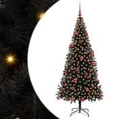 Vidaxl Božično drevo med 300 LED z stojalom Črna 180 cm PVC