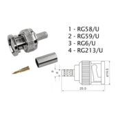 CABLETECH BNC konektor RG6-U kompresijski WTY0474-3