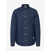 Dark Blue Quilted Denim Shirt Blend - Men