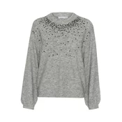 SAINT TROPEZ Pulover Barbel pegasto siva