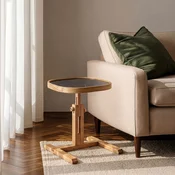 Hanah Home pomocni sto Opus Kare 42, 42 cm, hrast / crni mermer