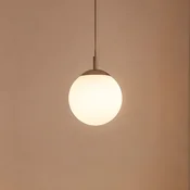 Paul Neuhaus Bolo viseča svetilka, stekleni senčnik, O 25 cm - Dnevna soba/jedilnica - beli opal, siva, srebrna - Steklo