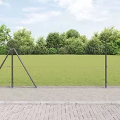 vidaXL vidaXL Varjena žična ograja z 13 baznimi stebri Siva 0.8x100 m Jeklo, (22084416)
